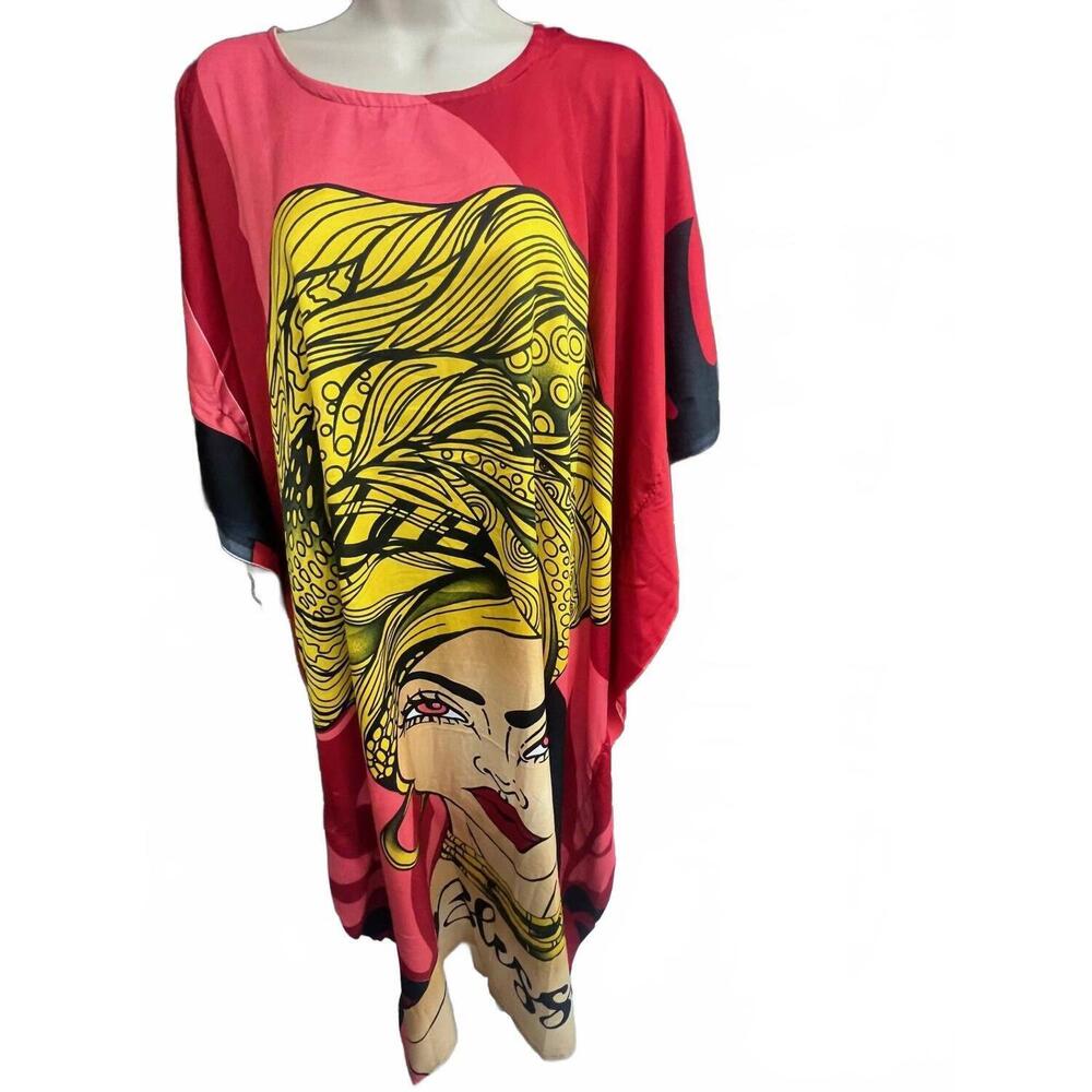 NEW NF women's mavis kaftan dress in red multi